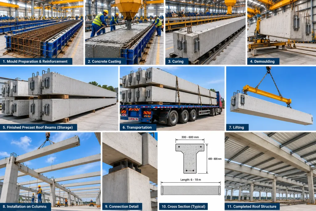 Precast Concrete Roof Beam
