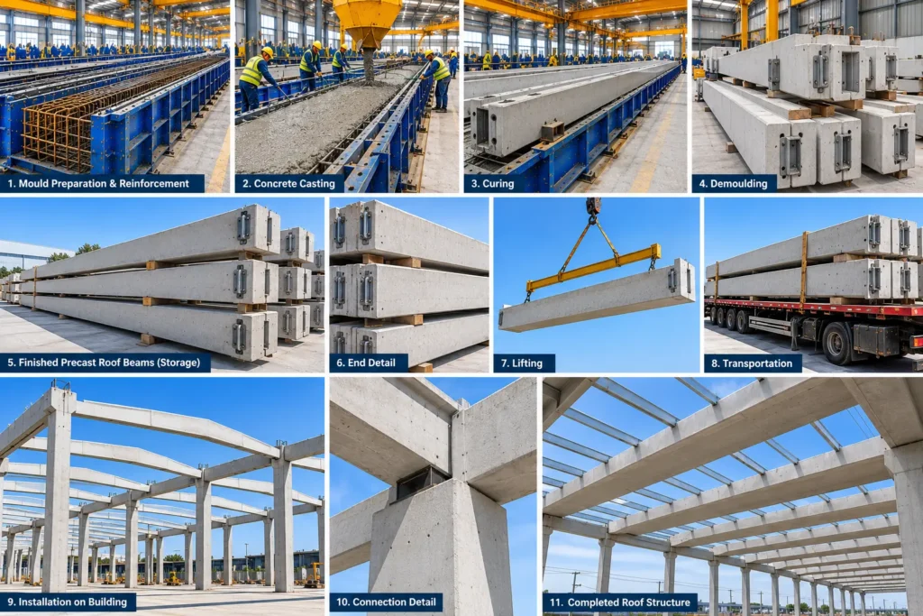 Precast Concrete Roof Beam