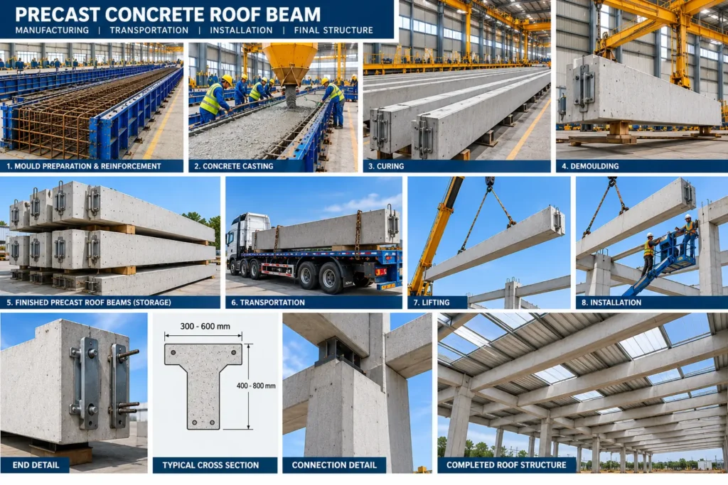 Precast Concrete Roof Beam